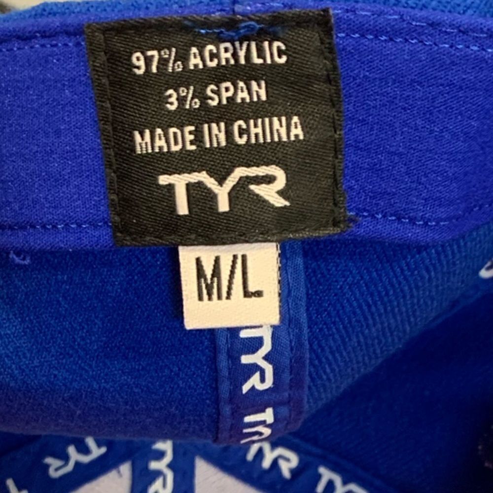 TYR LOGO Royal blue flex fit hat M/L - Picture 5 of 9